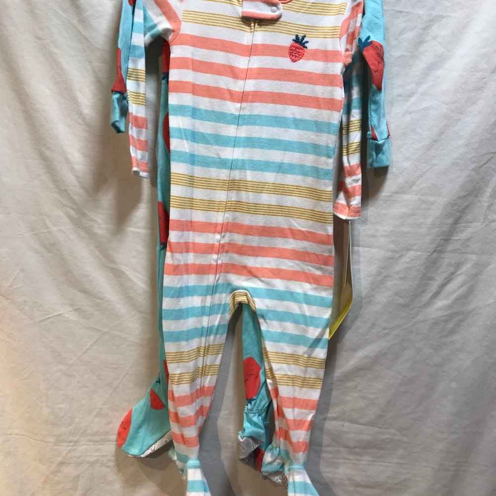 Girl's sz 12 Months pajamas 2PK Carter's Just One You Baby  no skid feet nwt